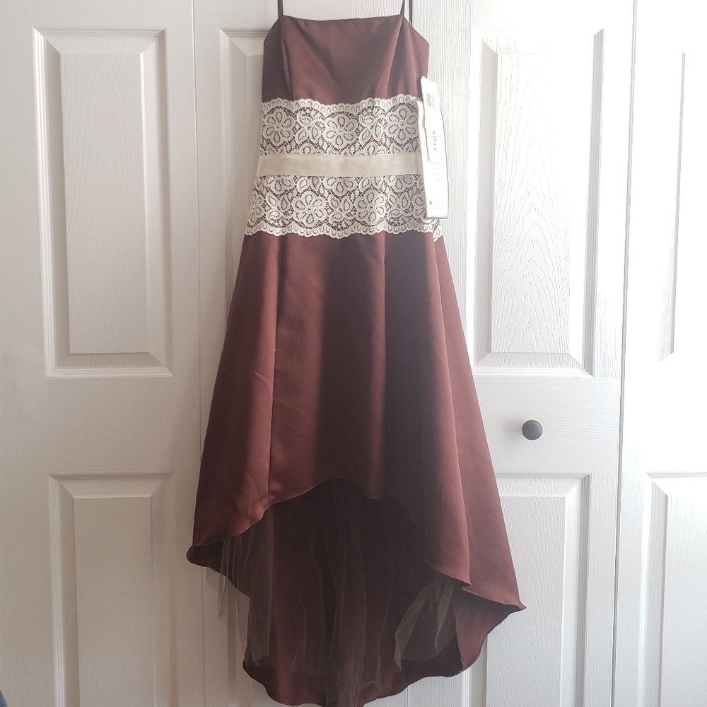 Brown Lace Formal Dress